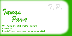 tamas para business card